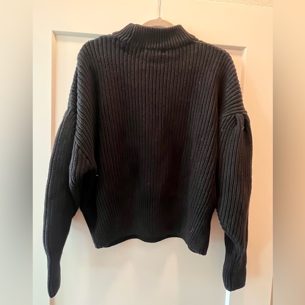 H&M Chunky Knit Balloon Sleeve Cotton Sweater